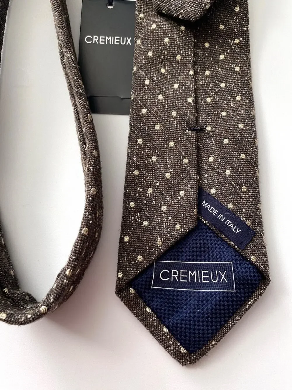 Daniel Cremieux Neck Tie Nwt Silk Wool Made in Italy Slim Skinny Dot Tie